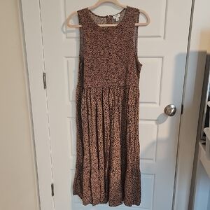 J. Crew Tan and Black Textured Dress